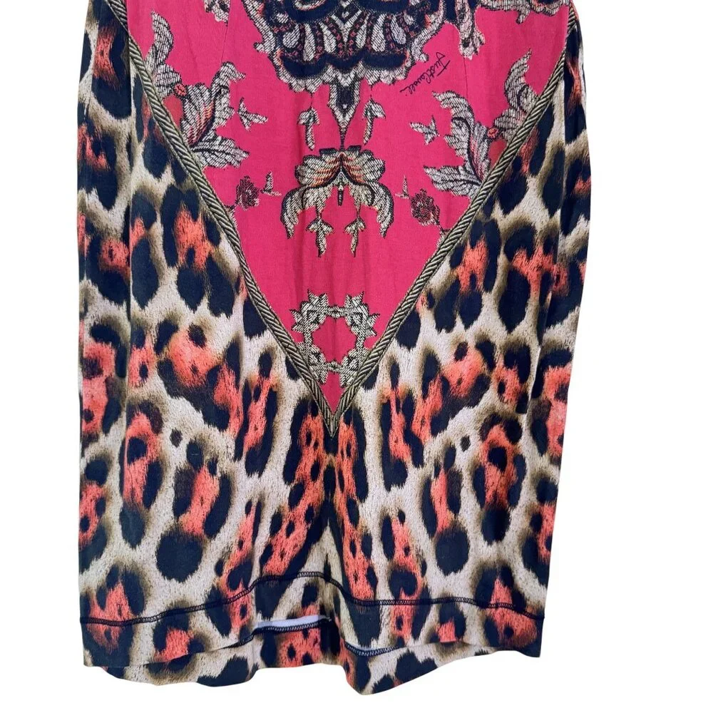 Just Cavalli Roberto Cavalli Cotton Geometric Floral Print Mini Dress Size S - Picture 4 of 7